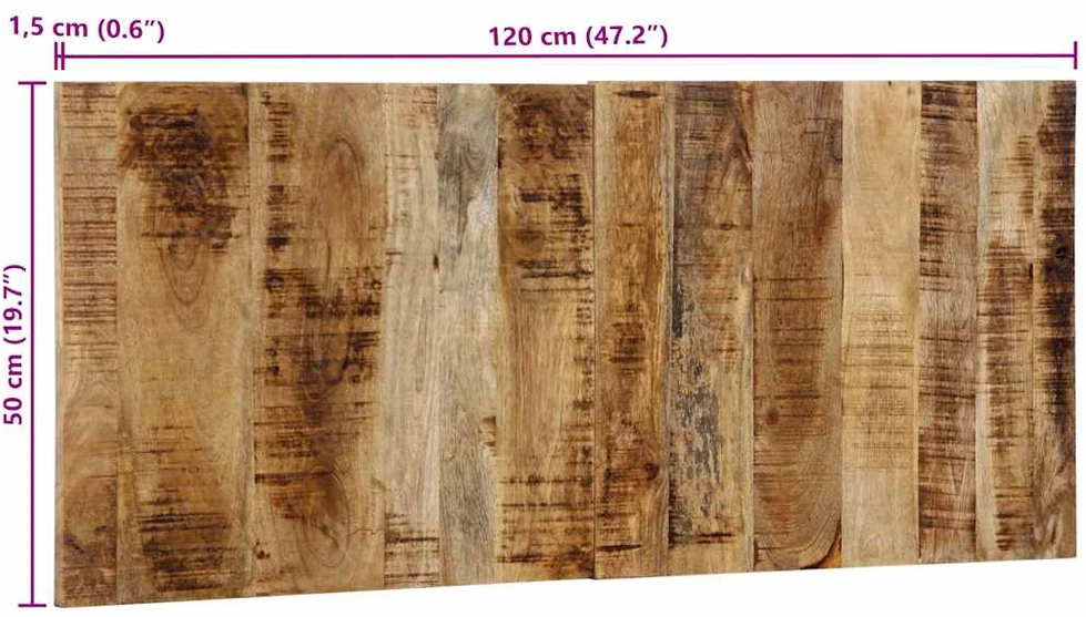 Lova galvūgalio 120 cm masyvo neapdoroto medžio mango