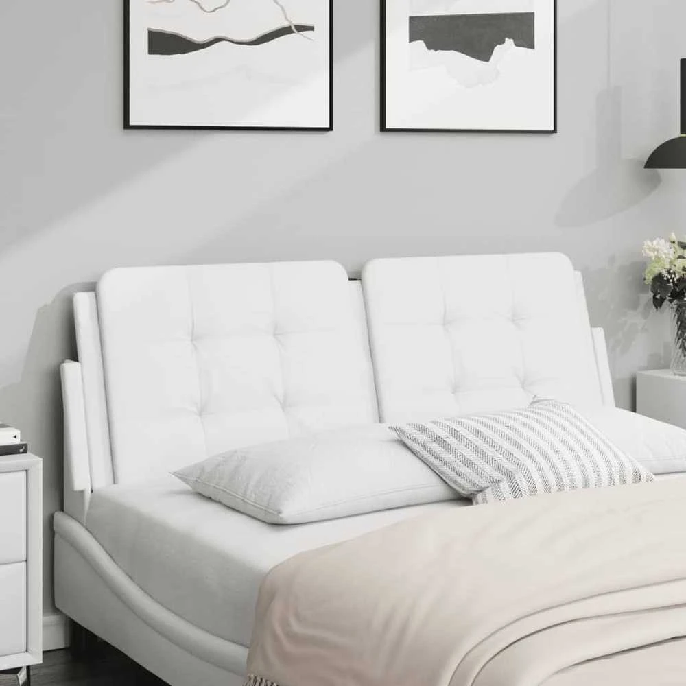 Galvūgalio pagalvėlė, baltos spalvos, 120cm, dirbtinė oda