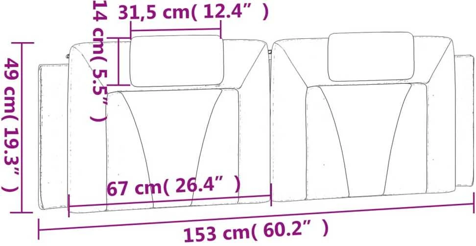 Galvūgalio pagalvėlė, Viana, baltos spalvos, 152cm, dirbtinė oda