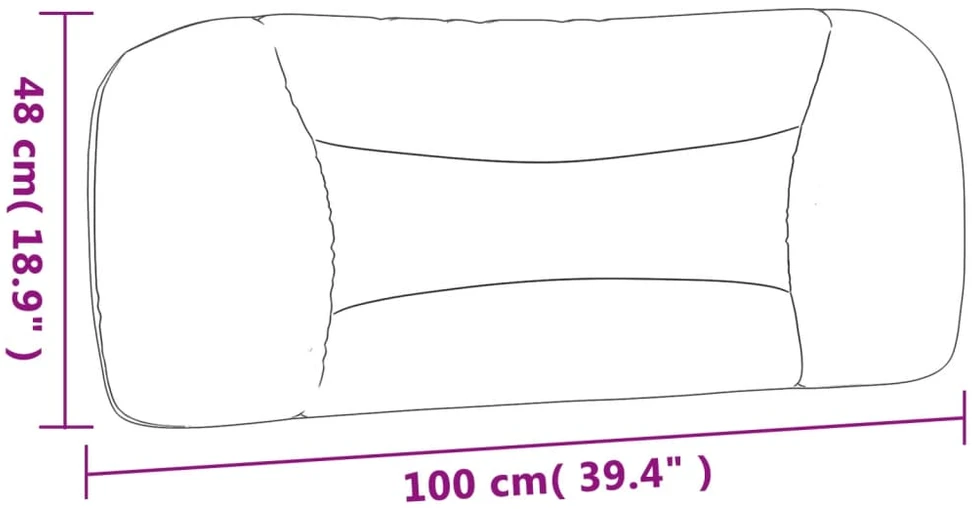 Galvūgalio pagalvėlė Hvar, balta, 100 cm, dirbtinė oda