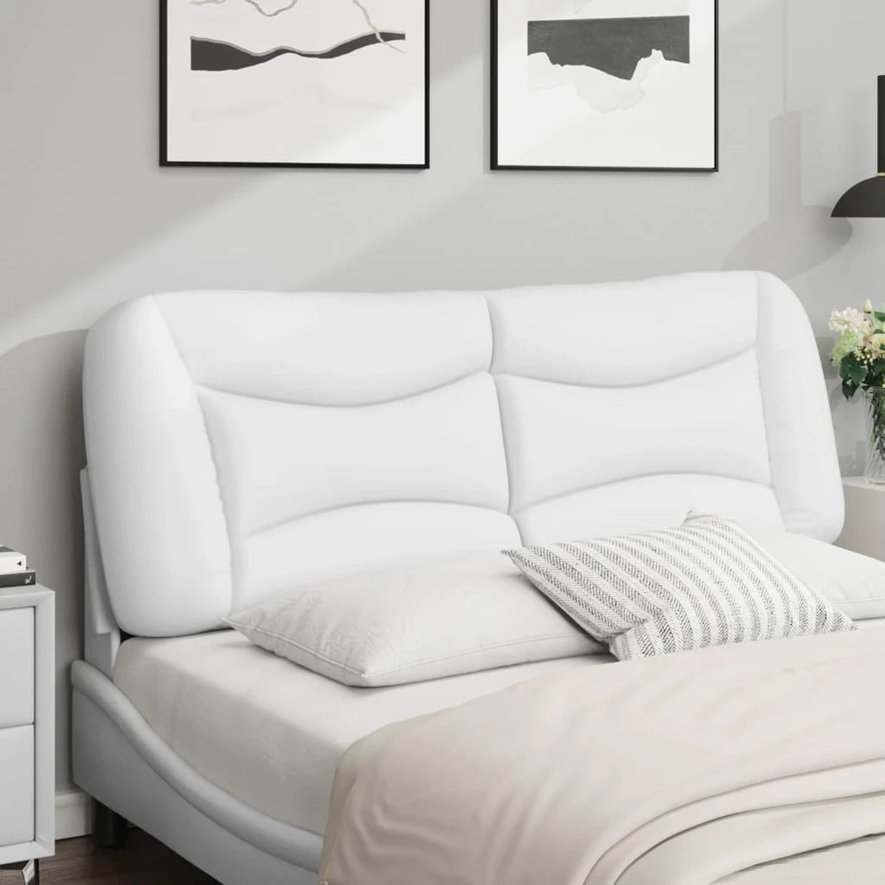 Galvūgalio pagalvėlė, baltos spalvos, 120cm, dirbtinė oda