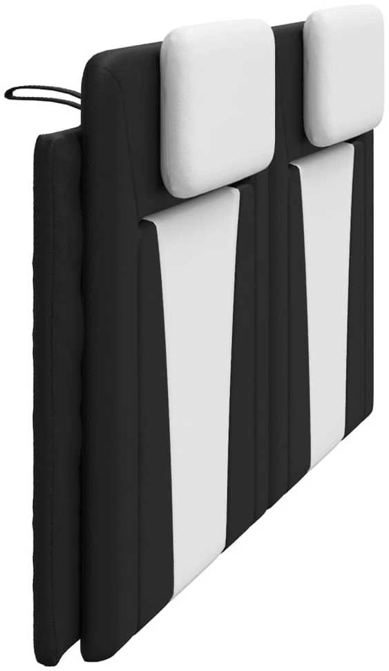 Galvūgalio pagalvėlė, juodas ir baltas, 200cm, dirbtinė oda