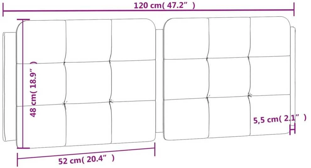 Galvūgalio pagalvėlė, juodas ir baltas, 120cm, dirbtinė oda