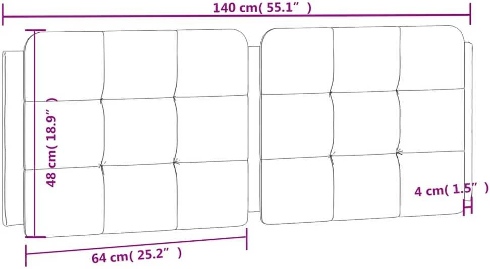 Galvūgalio pagalvėlė, pilkos spalvos, 140cm, dirbtinė oda