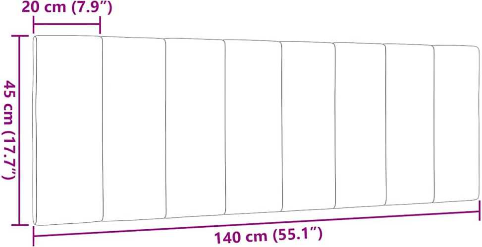Lova Galvūgalio pagalvėlė, Hanko, tamsiai rudos spalvos, 140cm, audinys