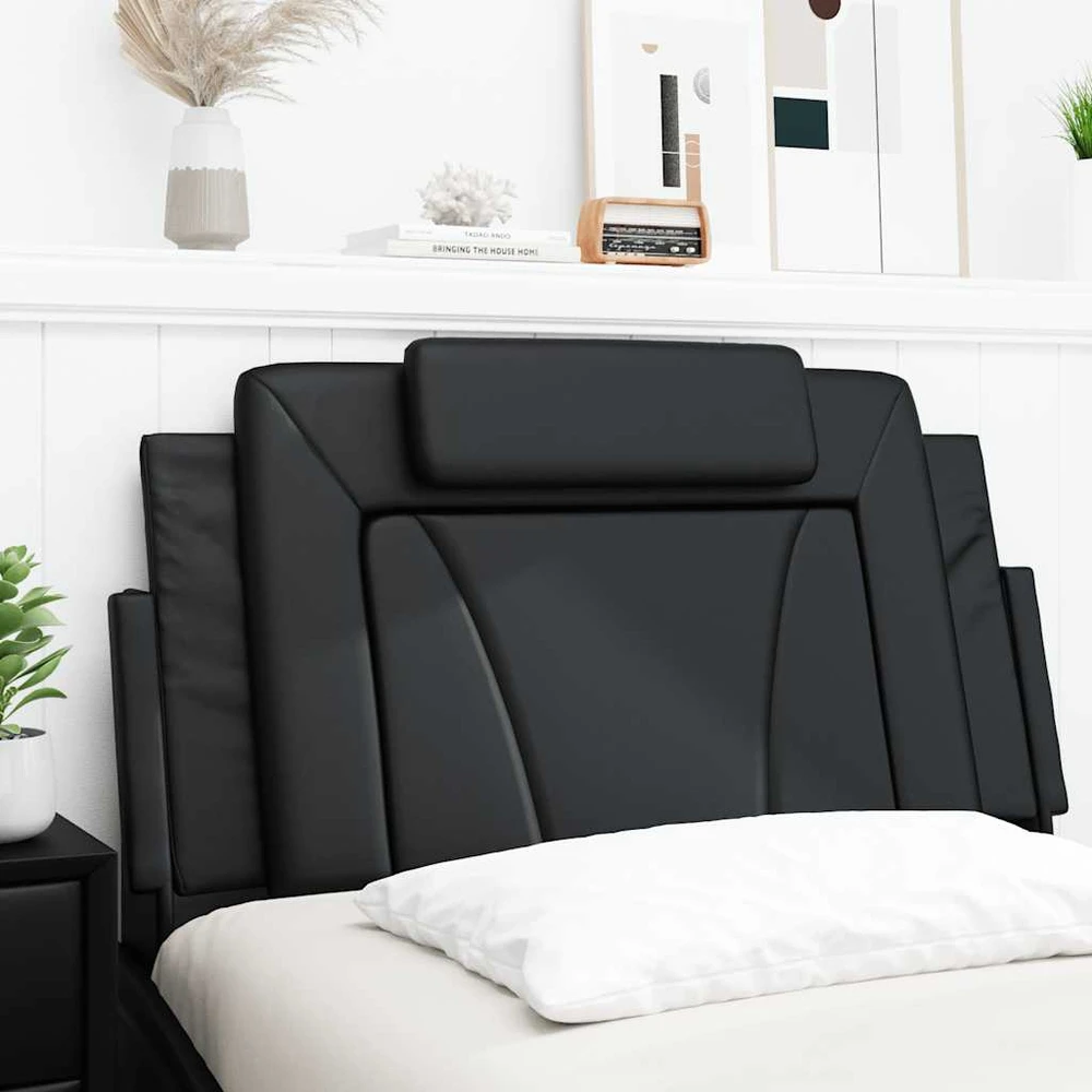 Galvūgalio pagalvėlė Viana, juoda, 100 cm, dirbtinė oda