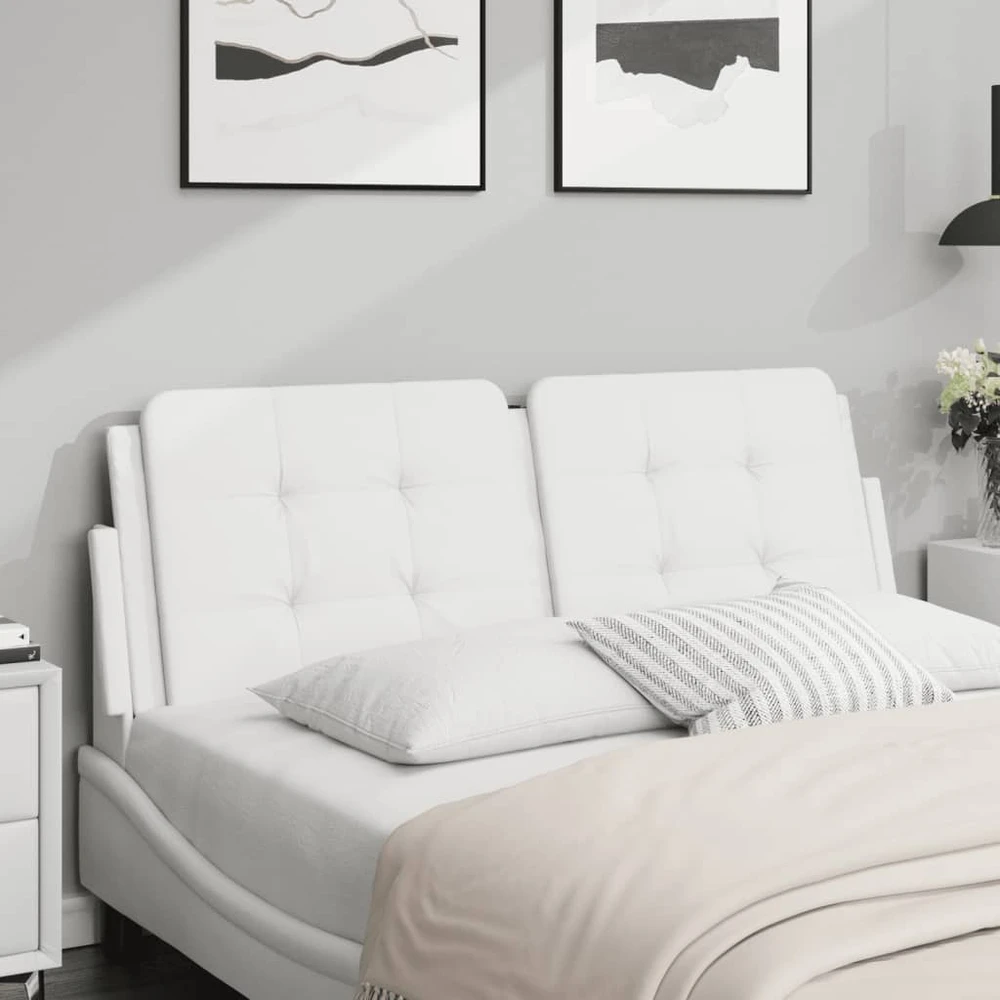Galvūgalio pagalvėlė, baltos spalvos, 120cm, dirbtinė oda