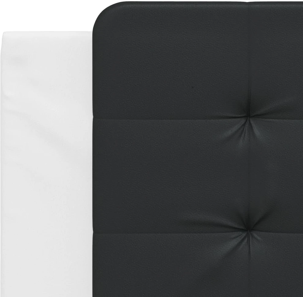 Galvūgalio pagalvėlė, juodas ir baltas, 100cm, dirbtinė oda