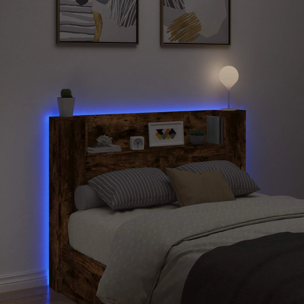 Galvūgalio spinta su LED Rūkytas Ąžuolas Apdirbta mediena