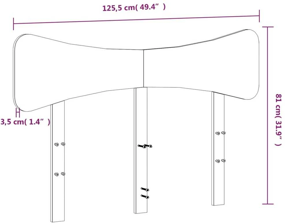 Galvūgalis, 120cm, pušies medienos masyvas
