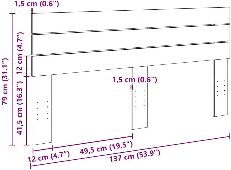 Galvūgalis, 135 cm, ąžuolo masyvo mediena