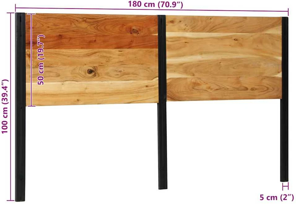 Galvūgalis, 180cm, akacijos medienos masyvas/geležis