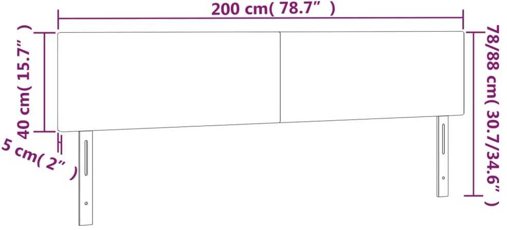 Galvūgalis, 2vnt.,tamsiai pilkos spalvos,100x5x78/88cm, aksomas