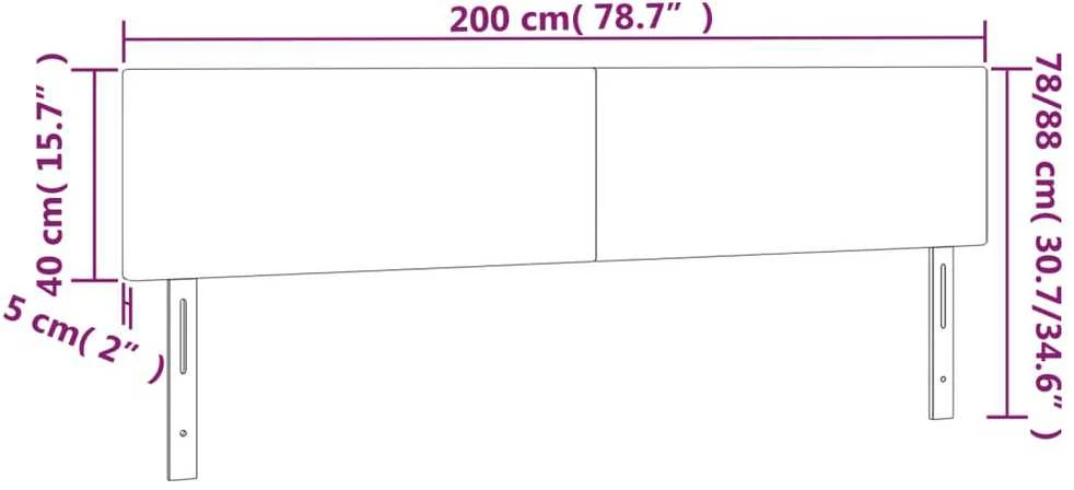Galvūgalis, 2vnt.,tamsiai pilkos spalvos,100x5x78/88cm, aksomas