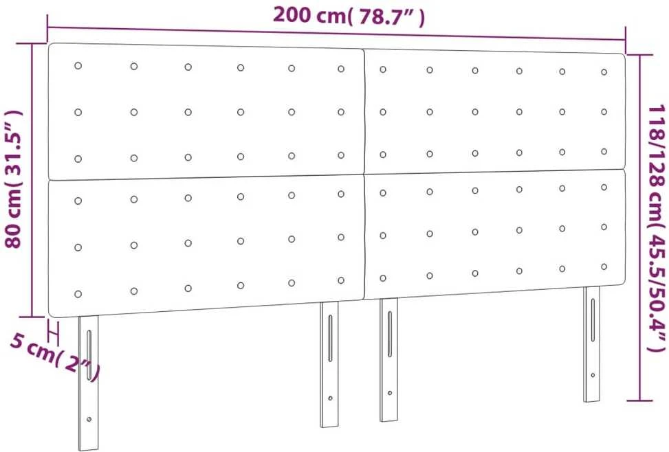 Galvūgalis, 4vnt.,šviesiai pilkos spalvos,100x5x78/88cm,aksomas