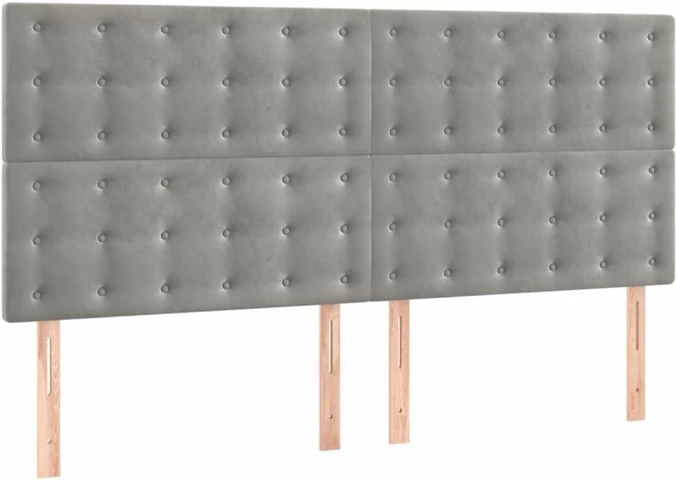 Galvūgalis, 4vnt.,šviesiai pilkos spalvos,90x5x78/88cm, aksomas