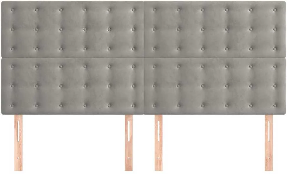Galvūgalis, 4vnt.,šviesiai pilkos spalvos,90x5x78/88cm, aksomas