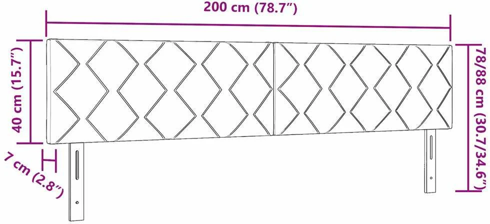 Galvūgalis Juodas 200 cm Aksomas