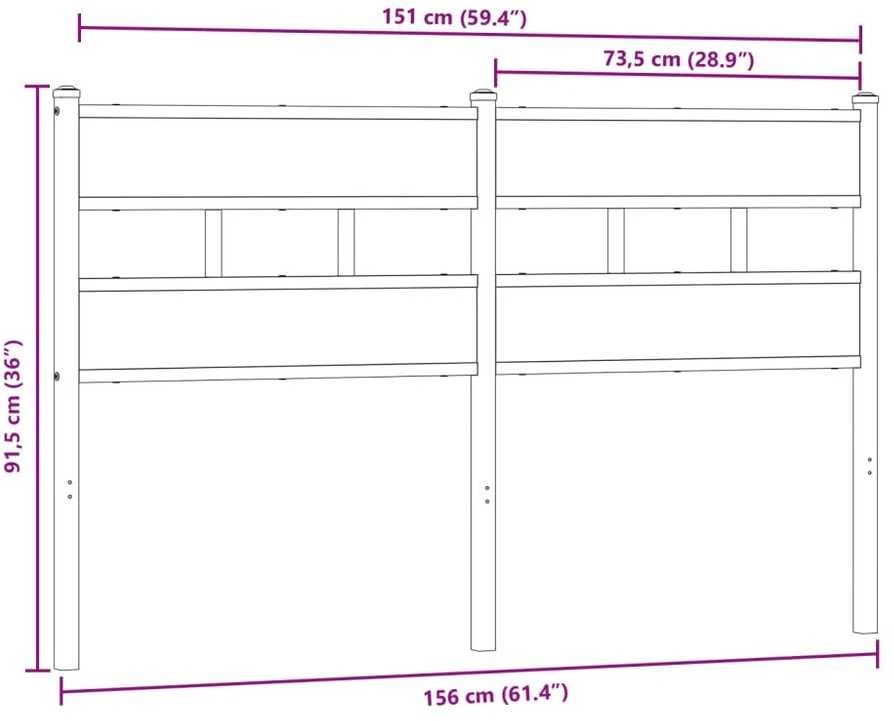 Galvūgalis, ąžuolo spalvos, 150cm, geležis ir apdirbta mediena