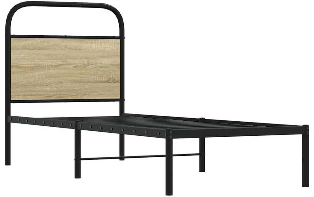 Lova Pakaitinis galvūgalis, ąžuolo spalvos, 75 cm, plienas ir mediena