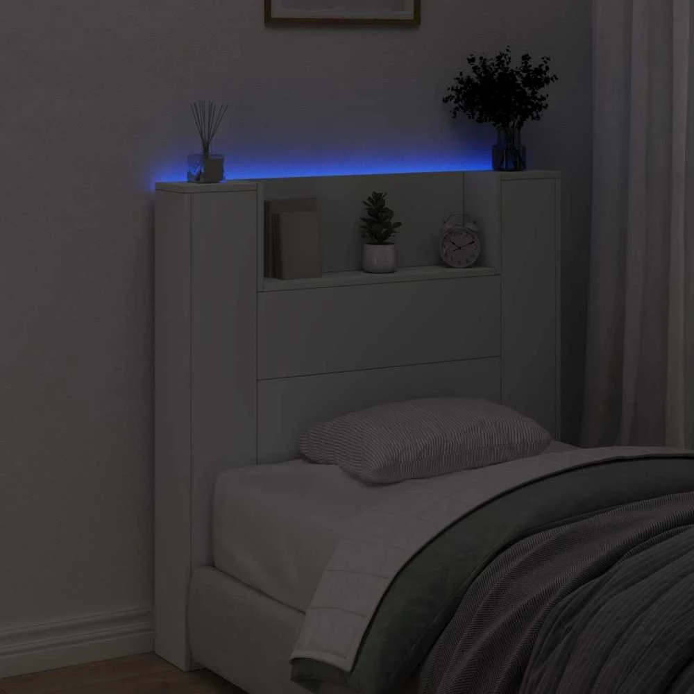 LED galvūgalis su saugojimu Balta Apdirbta mediena