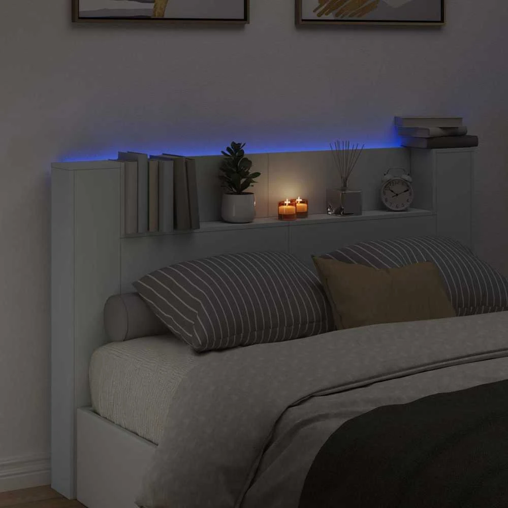 LED galvūgalis su saugojimu Balta Apdirbta mediena
