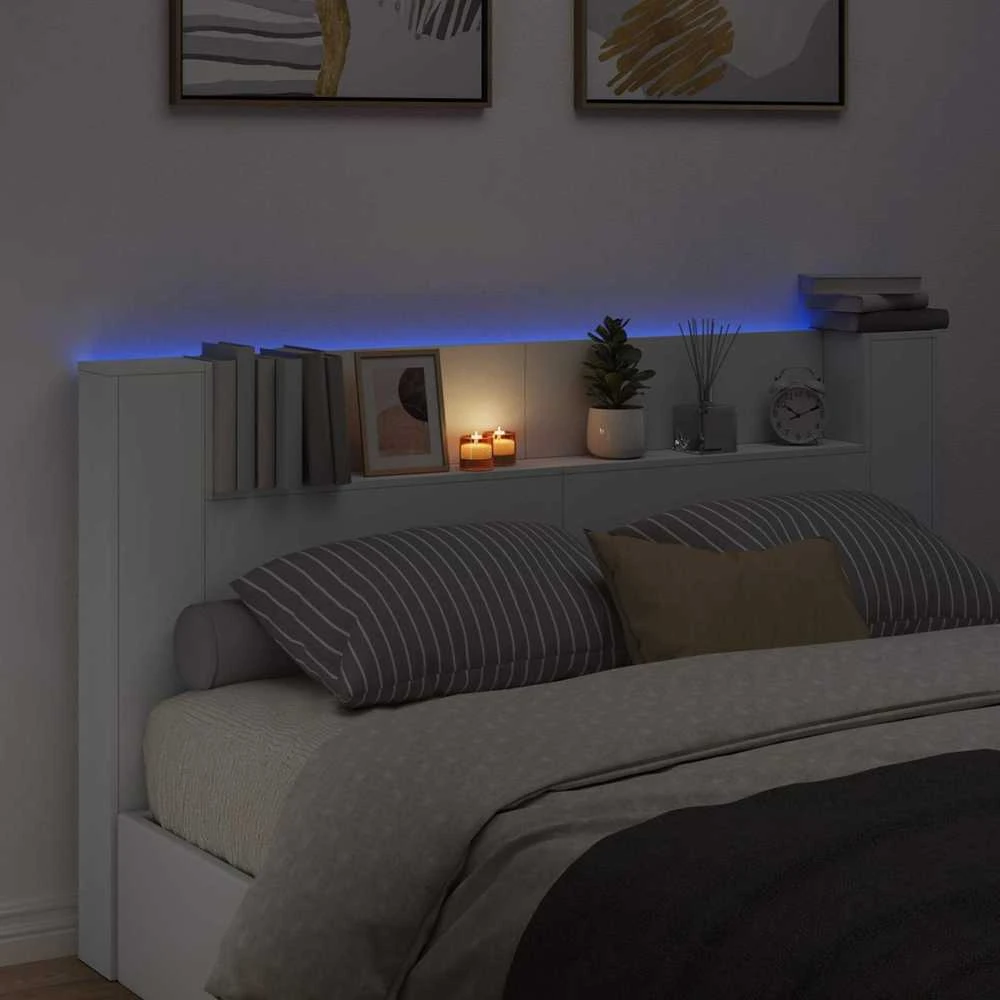 LED galvūgalis su saugojimu Balta Apdirbta mediena