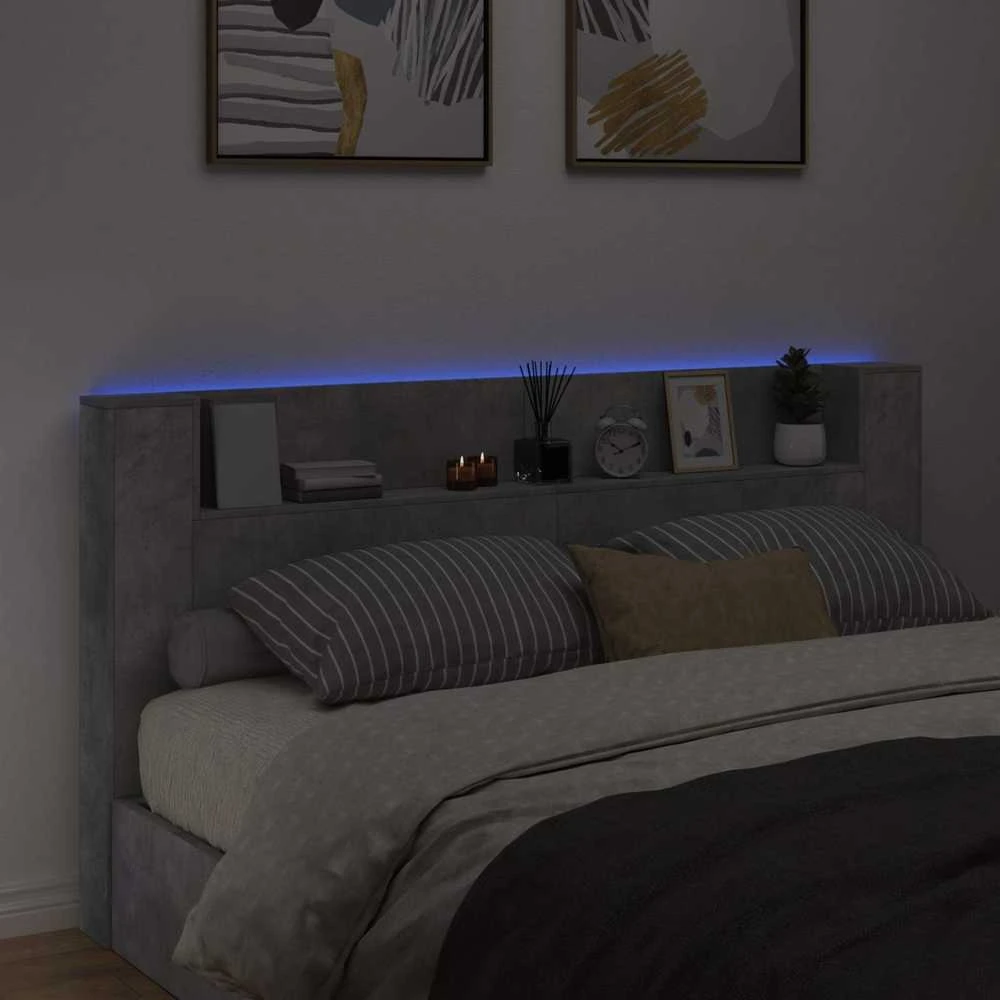 LED galvūgalis su saugojimu Betono pilka Apdirbta mediena