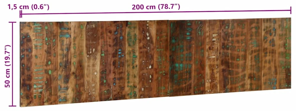 Lova galvūgalis Daugiaspalvis 200 cm Regeneruota medžio masyva