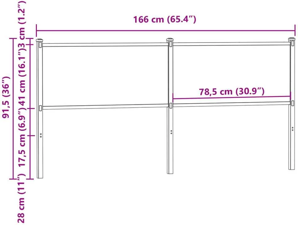Galvūgalis, dūminio ąžuolo spalvos, 160cm, mediena ir plienas