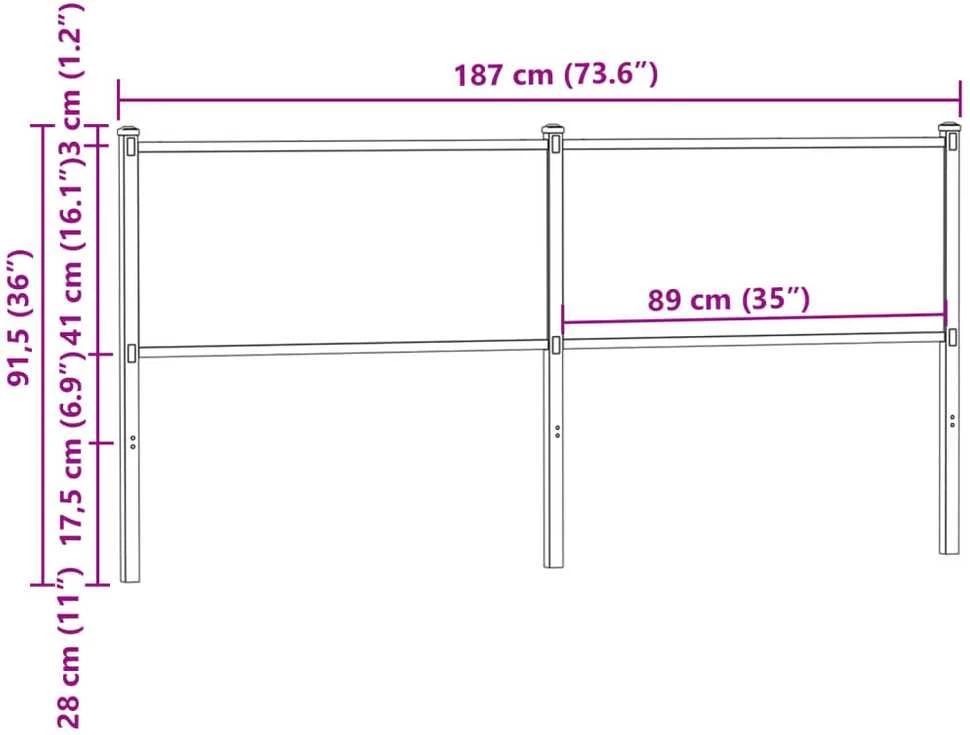 Pakaitinis galvūgalis, dūminio ąžuolo spalvos, 180cm, mediena ir plienas