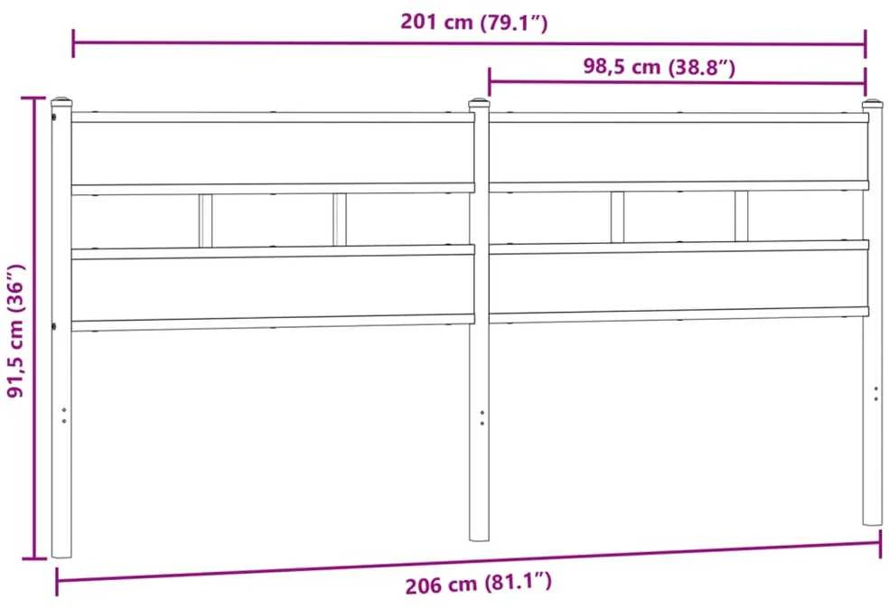 Galvūgalis, dūminio ąžuolo spalvos, 200cm, geležis ir mediena