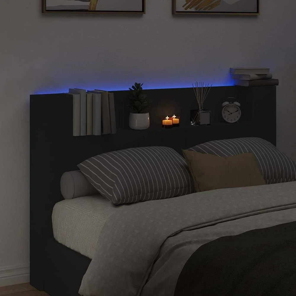 LED galvūgalis su saugojimu Juoda Apdirbta mediena