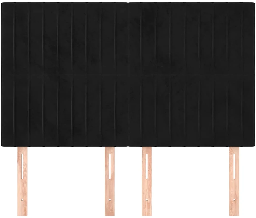 Galvūgaliai, 4vnt., juodos spalvos, 72x5x78/88cm, aksomas