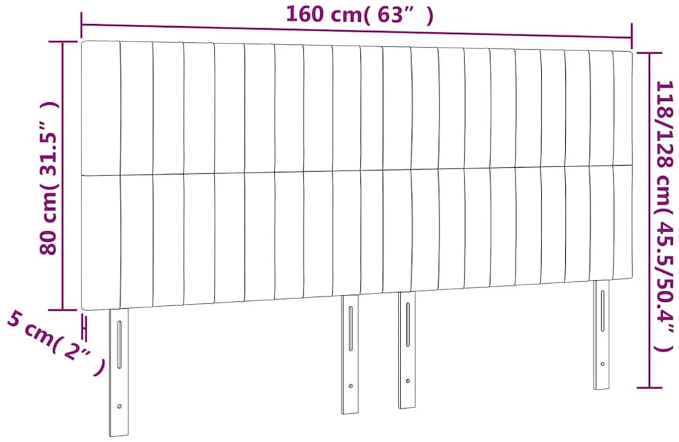 Galvūgalis, 4vnt., juodos spalvos, 80x5x78/88cm, audinys
