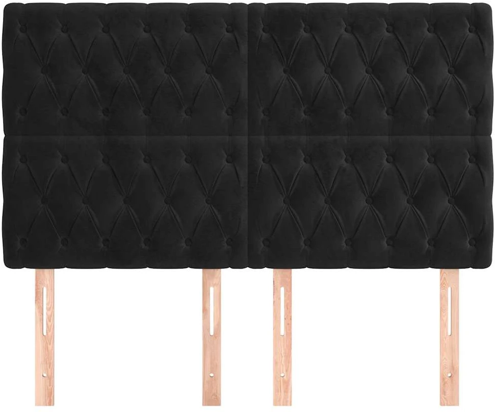 Galvūgalis, 4vnt., juodos spalvos, 80x7x78/88cm, aksomas