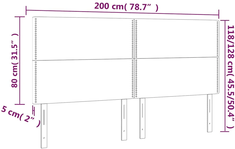 Galvūgalis, 4vnt., juodos spalvos, 100x5x78/88 cm, dirbtinė oda