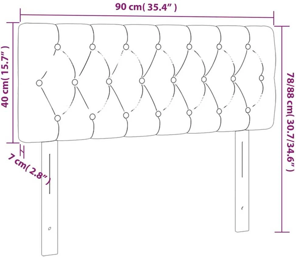 Galvūgalis, juodos spalvos, 90x7x78/88 cm, audinys