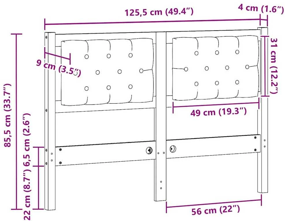 Galvūgalis Kita Balta ir šviesiai pilka 120 cm Pušies masyvas