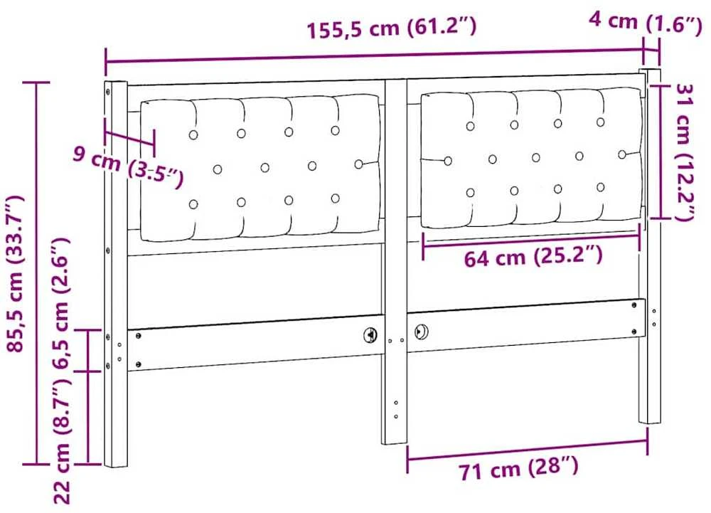 Galvūgalis Kita Ruda ir juoda 150 cm Pušies masyvas