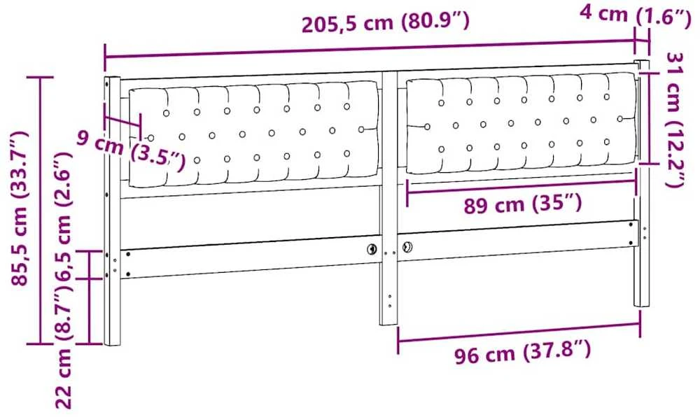 Galvūgalis Kita Ruda ir juoda 200 cm Pušies masyvas