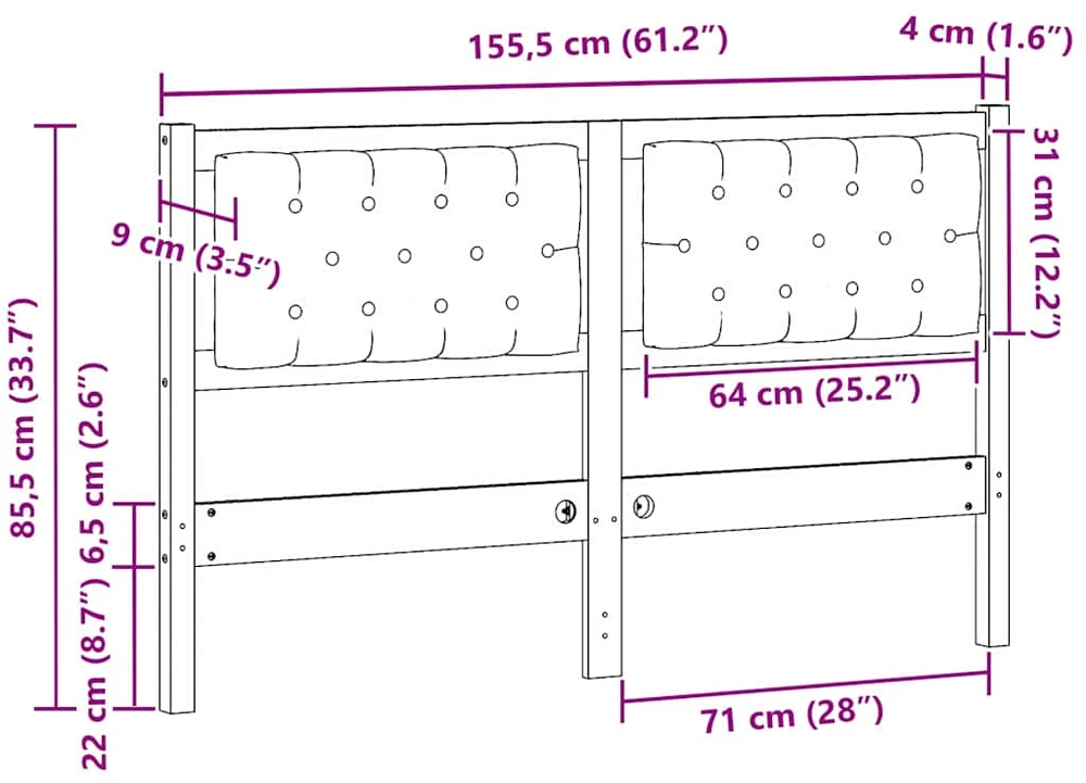 Galvūgalis Kita Ruda ir šviesiai pilka 150 cm Pušies masyvas