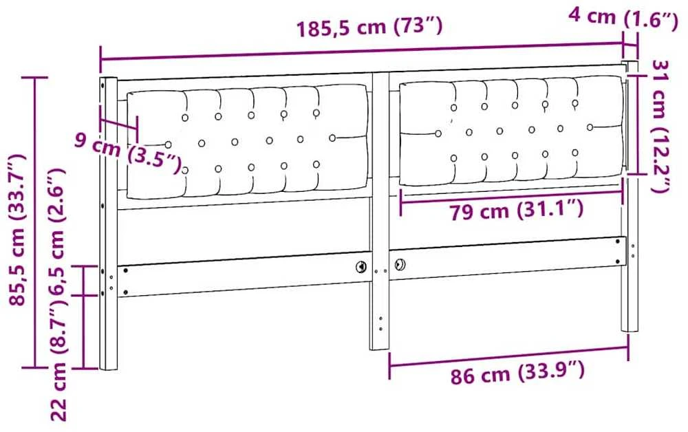 Galvūgalis Kita Ruda ir taupe 180 cm Pušies masyvas
