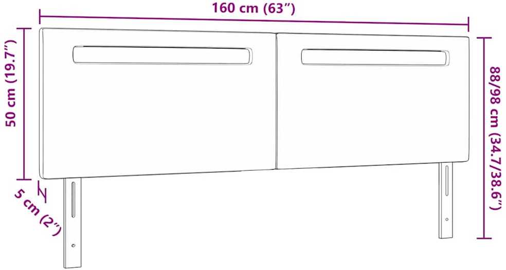 LED galvūgalis Kapučino 160 cm Dirbtinė oda
