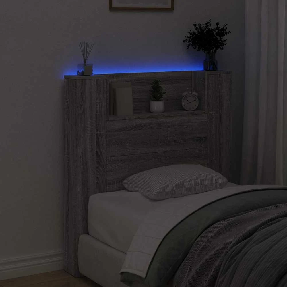 LED galvūgalis su saugojimu Pilka Sonoma Apdirbta mediena