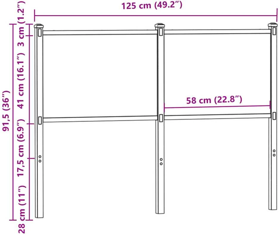 Pakaitinis galvūgalis, ruda ąžuolo spalvos, 120cm, mediena ir plienas