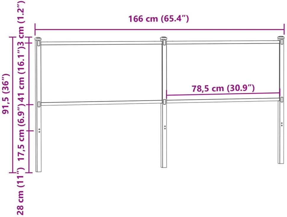 Pakaitinis galvūgalis, ruda ąžuolo spalvos, 160cm, mediena ir plienas