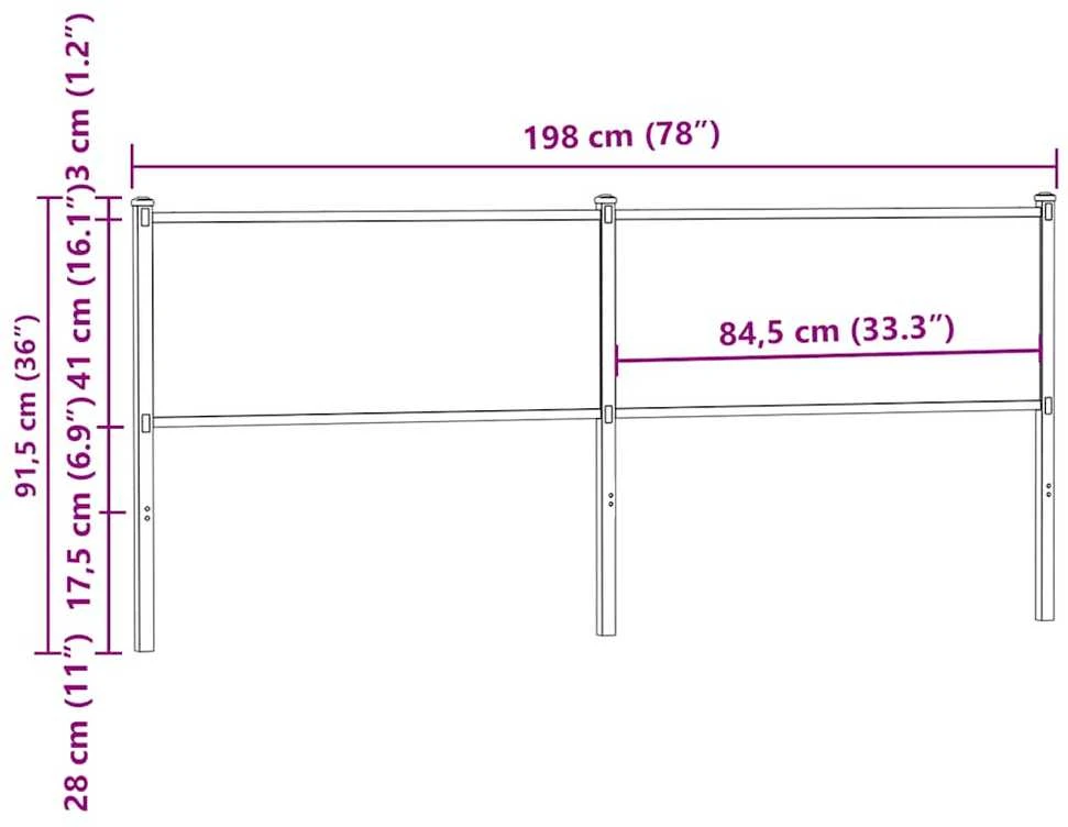 Pakaitinis galvūgalis, ruda ąžuolo spalvos, 190cm, mediena ir plienas