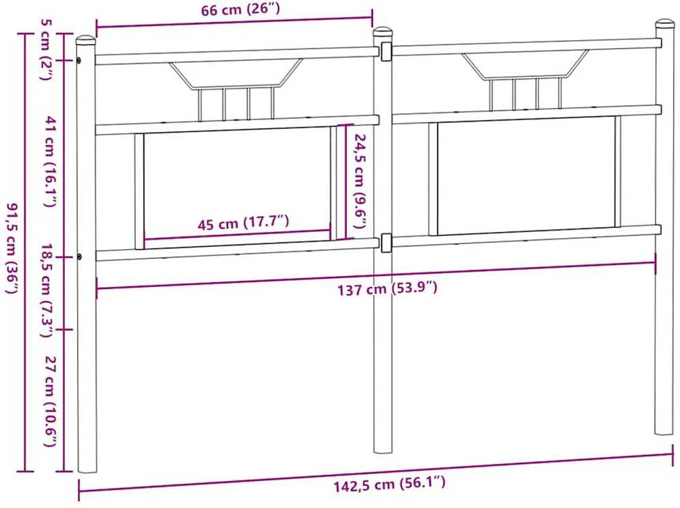 Pakaitinis galvūgalis Sonoma ąžuolas 137 cm Mediena ir plienas