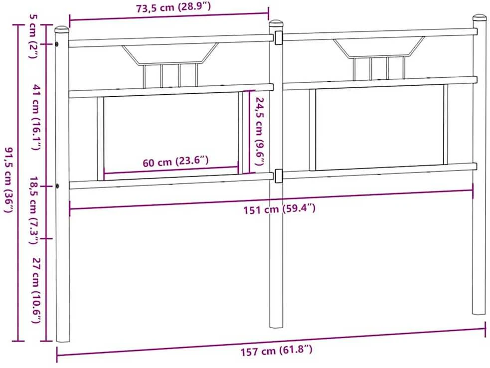 Pakaitinis galvūgalis Sonoma ąžuolas 150 cm Mediena ir plienas